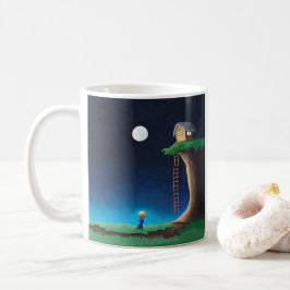 Full Moon Natt Himmel-kaffe Mugg