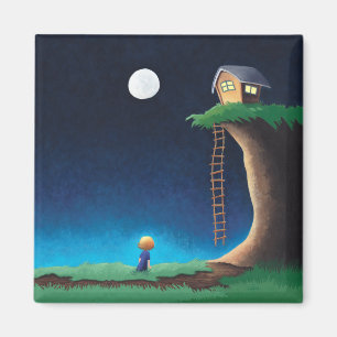 Full Moon Night Himlar Magnet