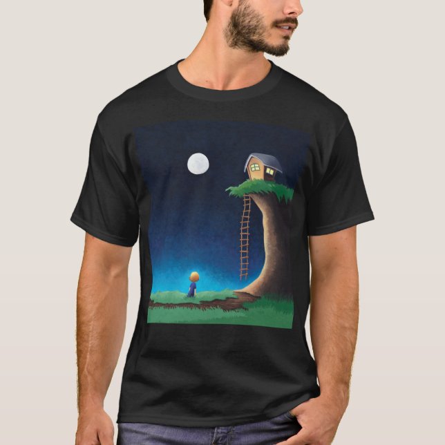 Full Moon Night Himlar T-Shirt (Framsida)