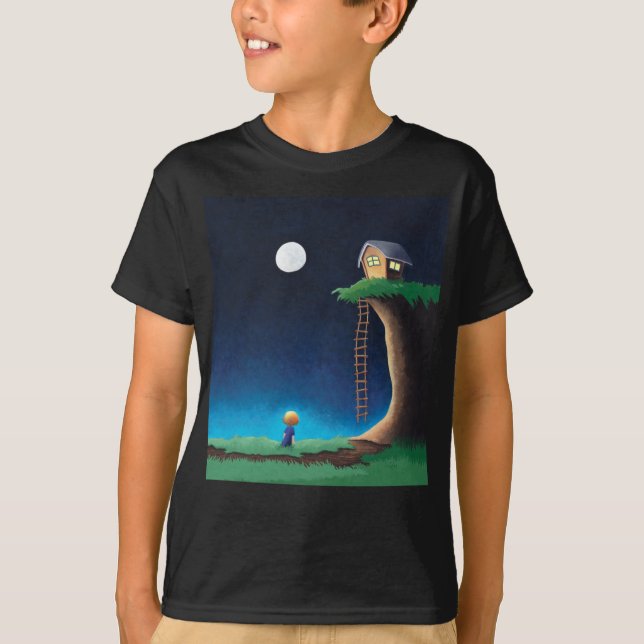 Full Moon Night Himlar T-Shirt (Framsida)