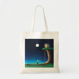 Full Moon Night Himlar Tote Bag Tygkasse