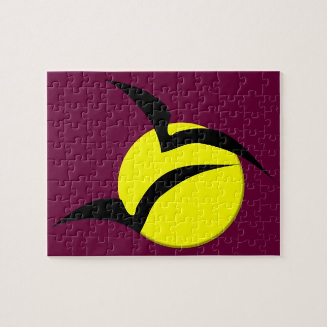 Full Moon och Fladdermöss Puzzle Pussel (Horisontell)