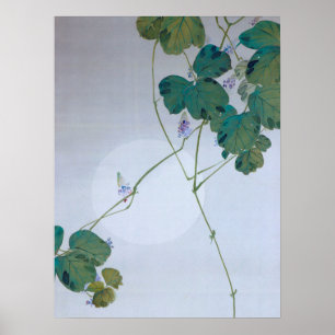 Full Moon och Kudzu Flower, Watanabe Seitei Poster