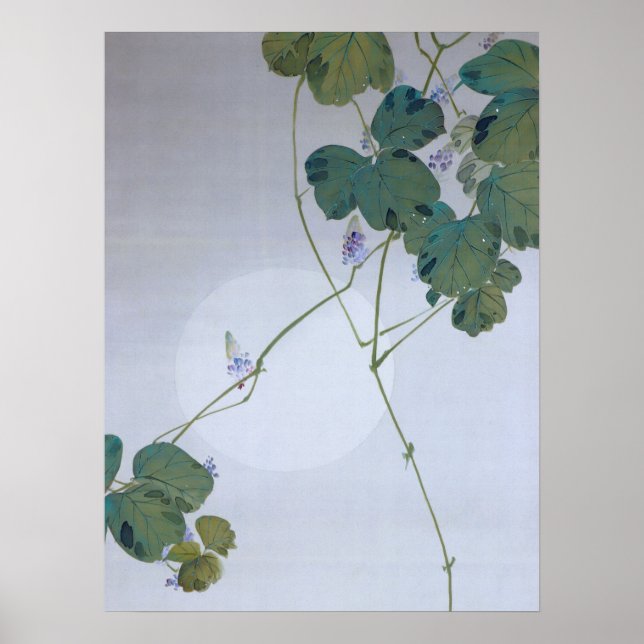 Full Moon och Kudzu Flower, Watanabe Seitei Poster (Framsidan)