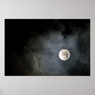Full moon och moln poster