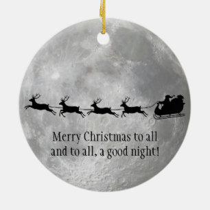 Full Moon och Santa Design Ornament