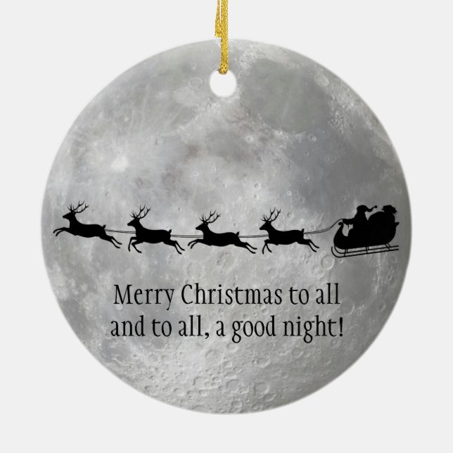 Full Moon och Santa Design Ornament (Baksidan)