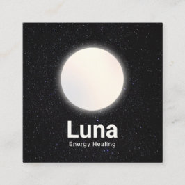 Full Moon och Stars Celestial Universe Fyrkantigt Visitkort