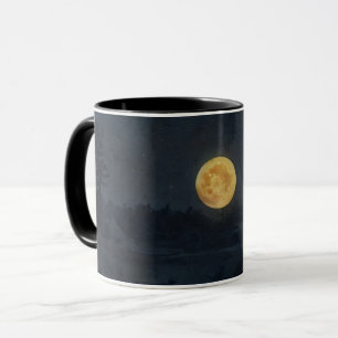 Full Moon och Stars Mörk Nattkonst Mugg Kopp
