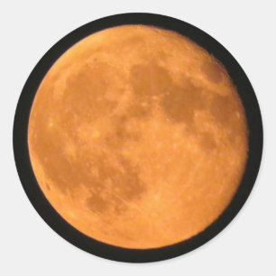 Full Moon Orange Harvest eller Halloween Runt Klistermärke