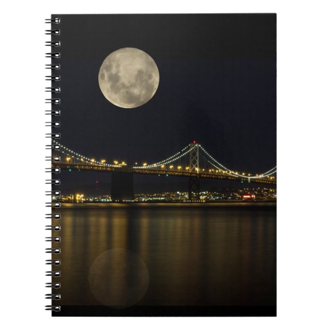 Full Moon över Bay Bridge Anteckningsbok (Framsidan)