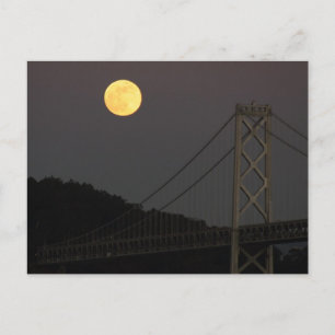 Full Moon Over Bay Bridge San Francisco 01/10/09 Vykort