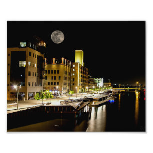 Full Moon över Grönten Bay Fototryck