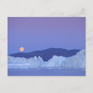Full Moon Över Iceberg Vykort