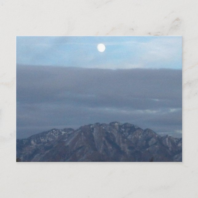 Full Moon over Mt. Olympus Utah Vykort (Framsida)