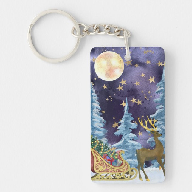 Full Moon Over Reindeer With Sleigh (Framsidan)