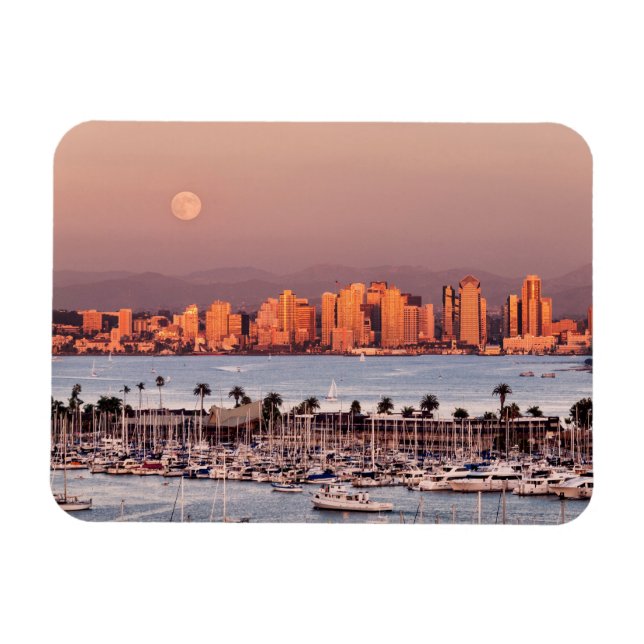 Full Moon över San Diego Magnet (Horisontell)