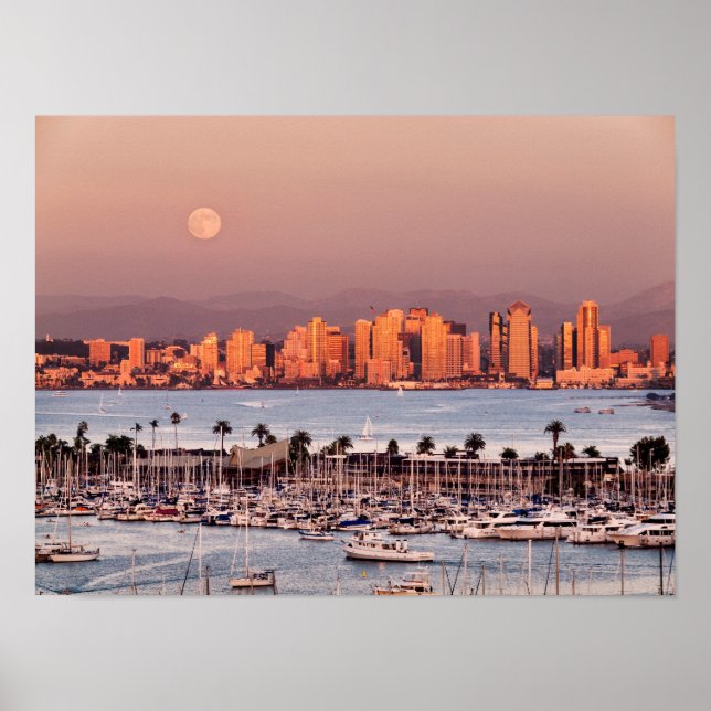 Full Moon över San Diego Poster (Framsidan)