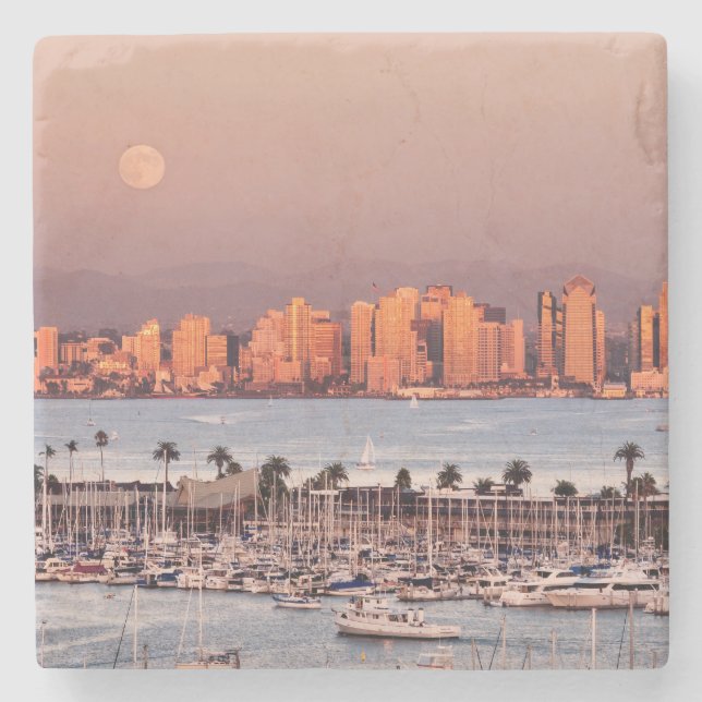 Full Moon över San Diego Stenunderlägg (Framsidan)