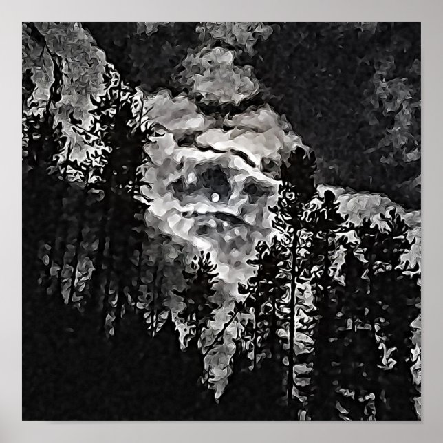 Full Moon på en grumlig nattkonst på Abstrakten Poster (Framsidan)