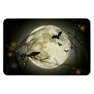 Full Moon på Halloween Magnet
