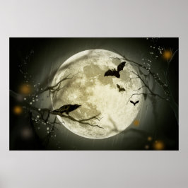 Full Moon på Halloween Poster