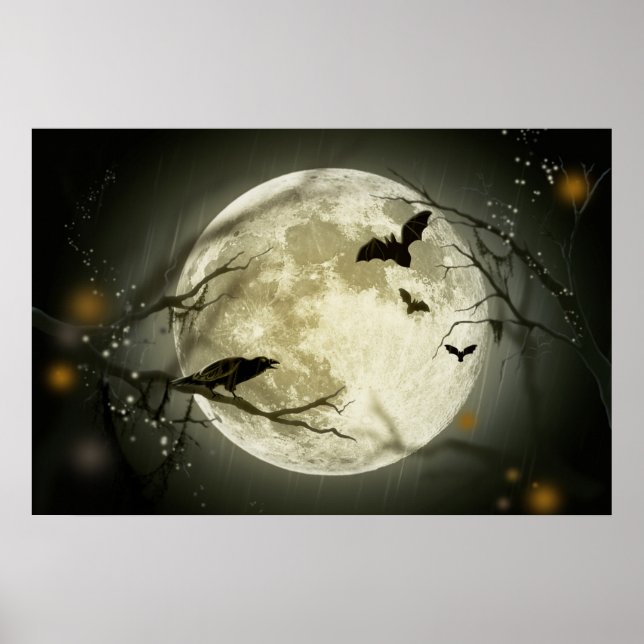 Full Moon på Halloween Poster (Framsidan)
