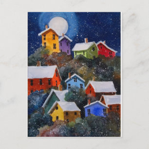 Full Moon på Hillside Houses Pittsburgh PA Vykort
