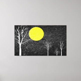 Full Moon på natten | Måla Abstrakt 2 Canvastryck