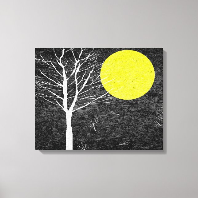 Full Moon på natten | Måla Abstrakt Canvastryck (Framsida)