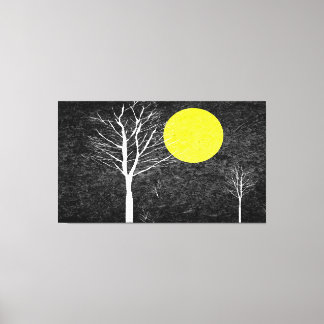 Full Moon på natten | Måla Abstrakt Canvastryck