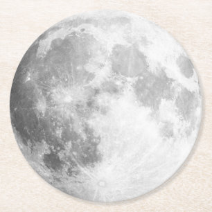 Full Moon Papper Underlägg Rund