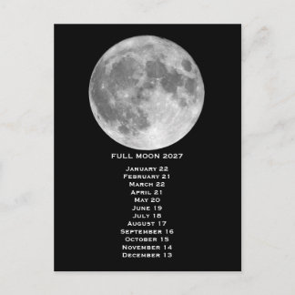 Full Moon Phases 2027 Vykort