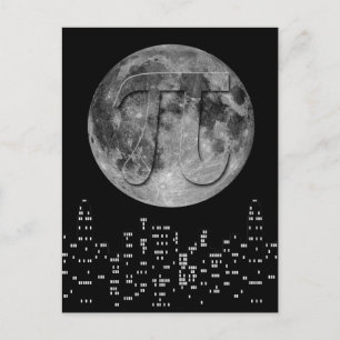 Full Moon Pi På Himmelen Vykort