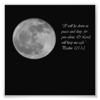 Full Moon Psalms 121:12 Encouragement Verse Print Fototryck