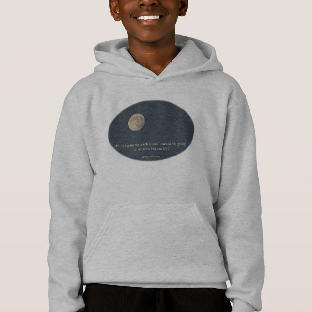 Full Moon Robert Browning Quote Tee Shirt (Framsida)