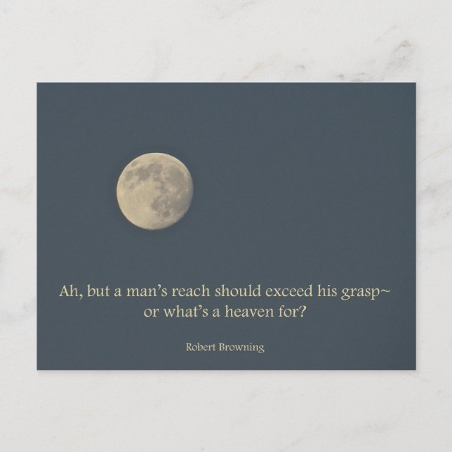 Full Moon Robert Browning Quote Vykort (Framsida)