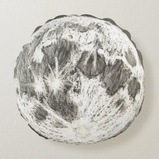 Full Moon Round Pillow – Celestial Dreamcore  Rund Kudde