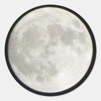 Full Moon Round Stickers Runt Klistermärke