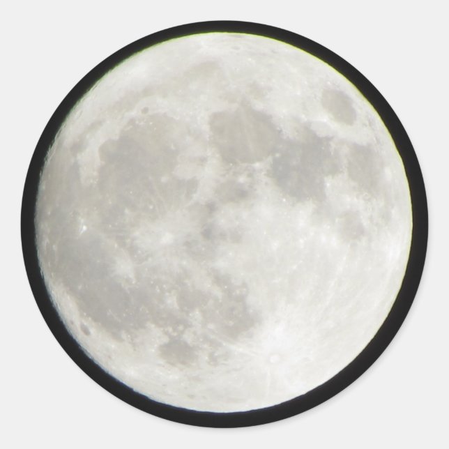 Full Moon Round Stickers Runt Klistermärke (Framsida)
