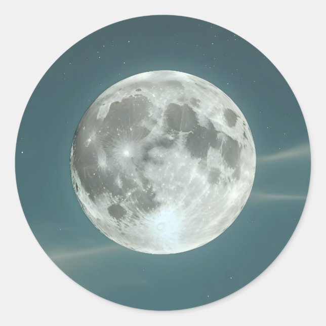 Full Moon Runt Klistermärke (Framsida)