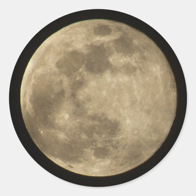 Full Moon Runt Klistermärke (Framsida)
