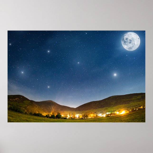 Full Moon, sommarnatt Poster (Framsidan)