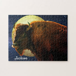 Full Moon, Starry Himlar & Buffalo Bull Pussel