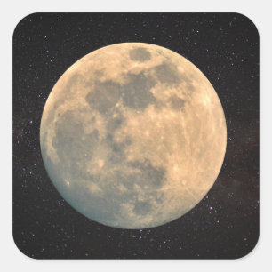 Full Moon Sticker Fyrkantigt Klistermärke