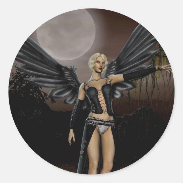 Full moon (Stickers) Runt Klistermärke (Framsida)