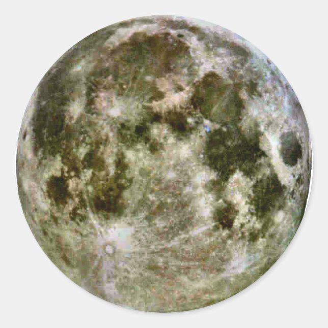 Full Moon Stickers. Runt Klistermärke (Framsida)