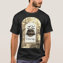 Full Moon Typography Spooky Modern Happy halloween T Shirt