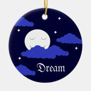 Full Moon vid Midnight & Stars Julgransprydnad Keramik