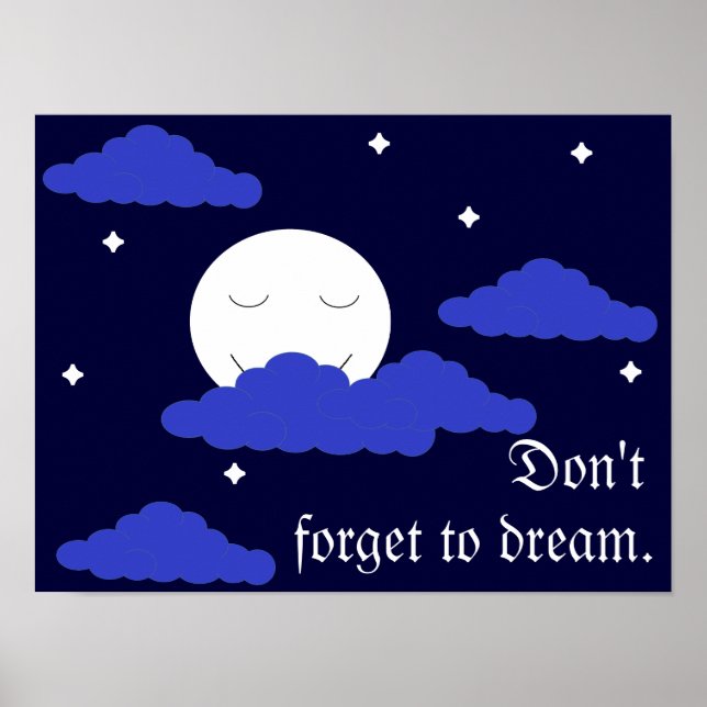 Full Moon vid Midnight & Stars Poster (Framsidan)